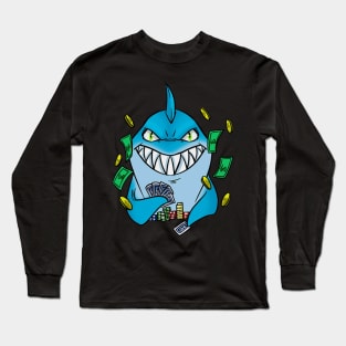 Shark Poker Player Funny Poker Gift Long Sleeve T-Shirt